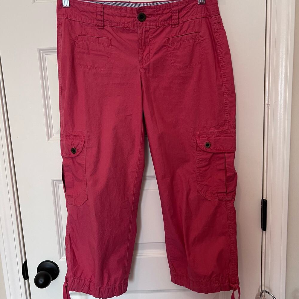 Tommy Hilfiger Cranberry Pink Cargo Capri, Women's Size 4